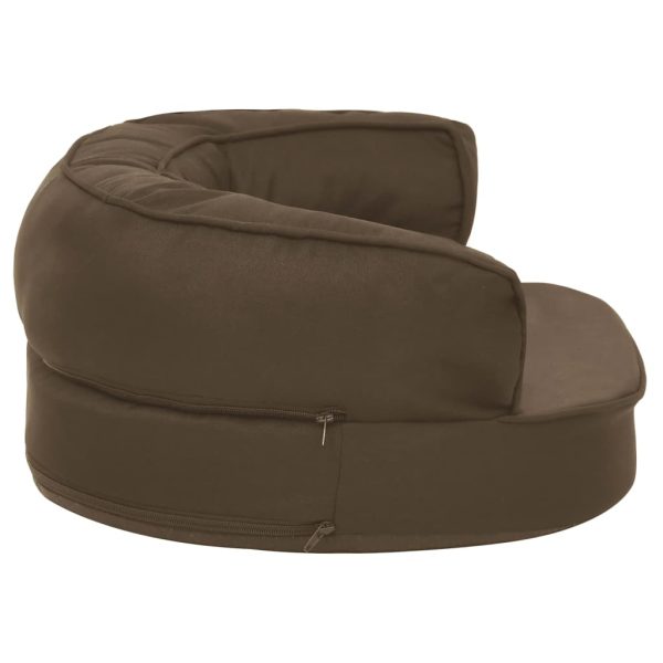 Cama para cães ergonómica 60x42 cm aspeto linho castanho - Image 4