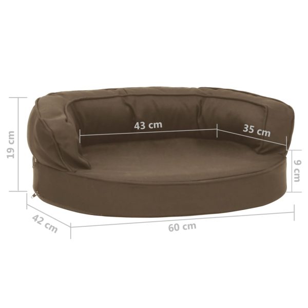 Cama para cães ergonómica 60x42 cm aspeto linho castanho - Image 7