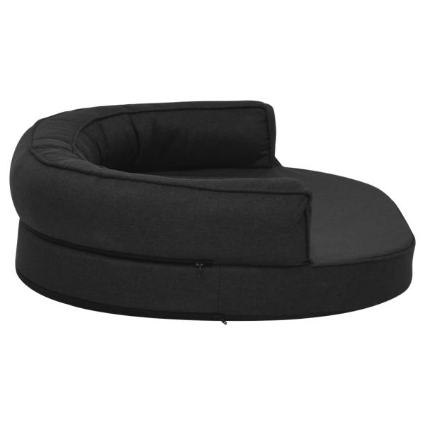 Cama para cães ergonómica 75x53 cm aspeto linho preto - Image 4