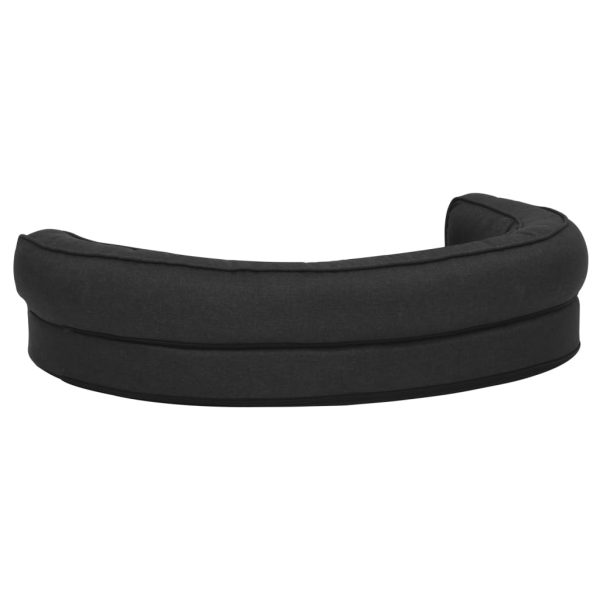 Cama para cães ergonómica 75x53 cm aspeto linho preto - Image 5