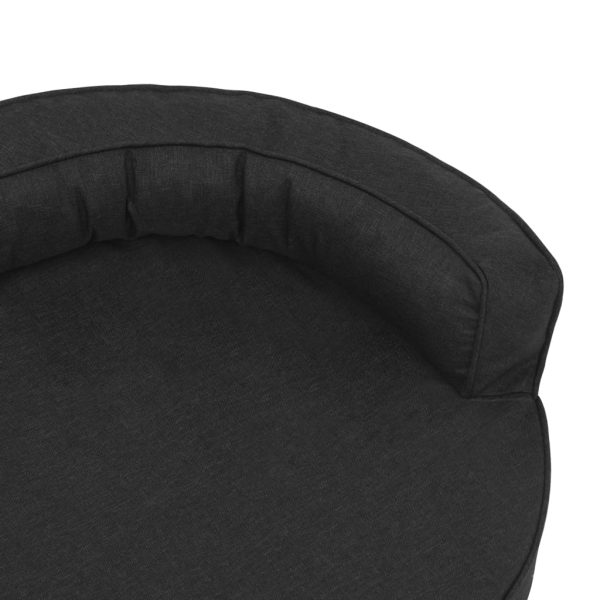 Cama para cães ergonómica 75x53 cm aspeto linho preto - Image 6