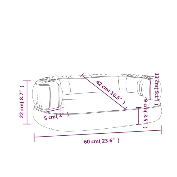 Cama p/ cães em espuma ergonómico 60x42cm couro artificial azul - Image 7