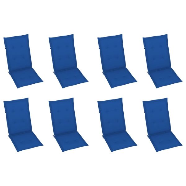 Cadeiras de jardim reclináveis c/ almofadões 8 pcs teca maciça - Image 5