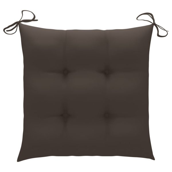 Cadeiras de jardim c/ almofadões cinza-acast. 8 pcs teca maciça - Image 11