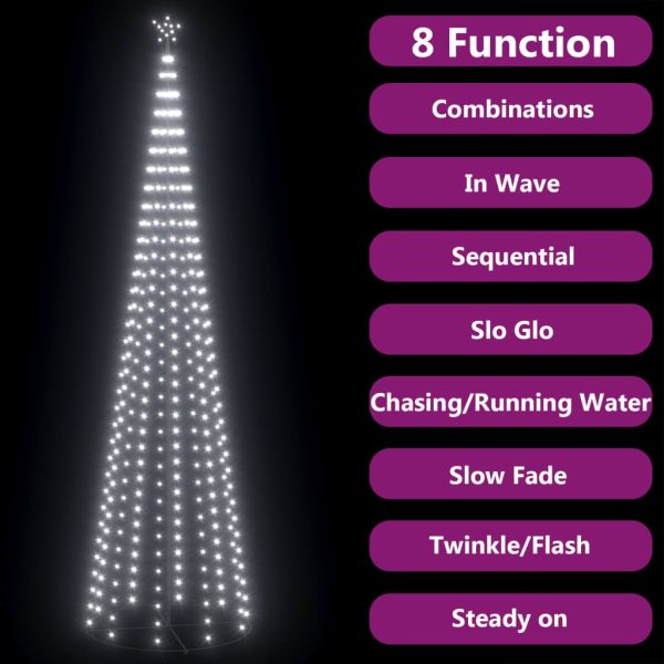 Árvore de Natal em cone c/ 752 luzes LED 160x500 cm branco frio - Image 3