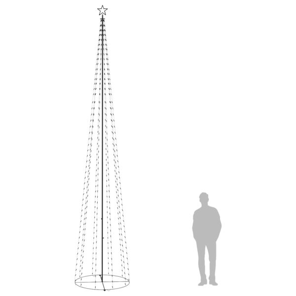 Árvore de Natal em cone c/ 752 luzes LED 160x500 cm branco frio - Image 7