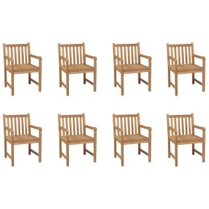 Cadeiras de exterior 8 pcs madeira de teca maciça