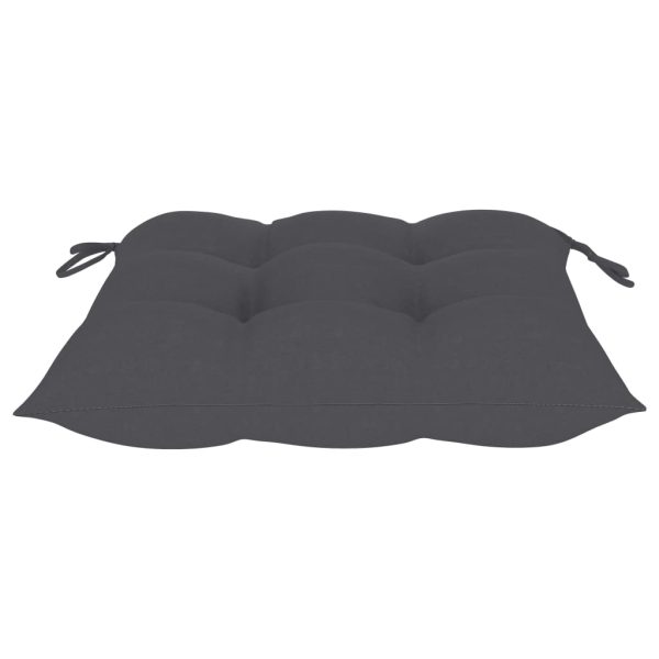 Cadeiras de jardim c/ almofadões antracite 6 pcs teca maciça - Image 10