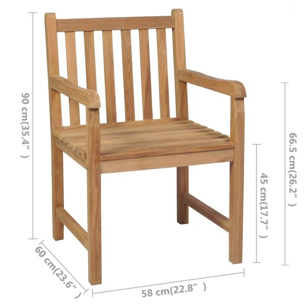Cadeiras de jardim c/ almofadões cinzento 8 pcs teca maciça - Image 10