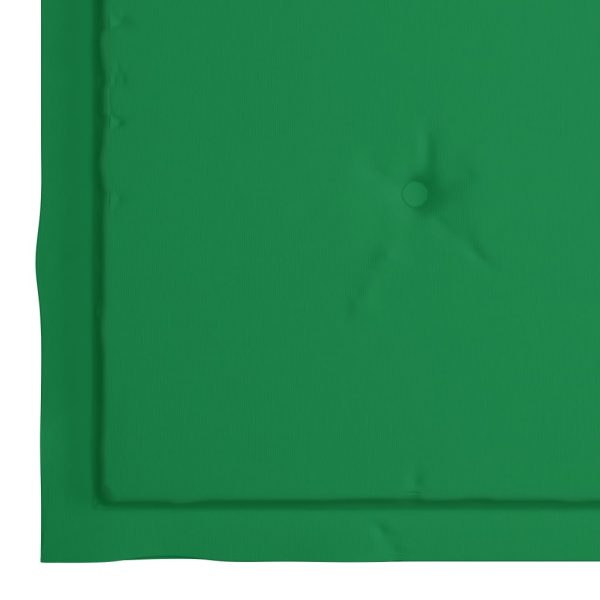Cadeiras de jardim c/ almofadões verde 8 pcs teca maciça - Image 8