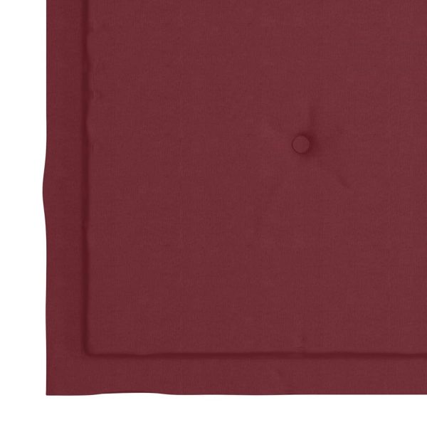 Cadeiras de jardim almofadões vermelho tinto 8 pcs teca maciça - Image 8