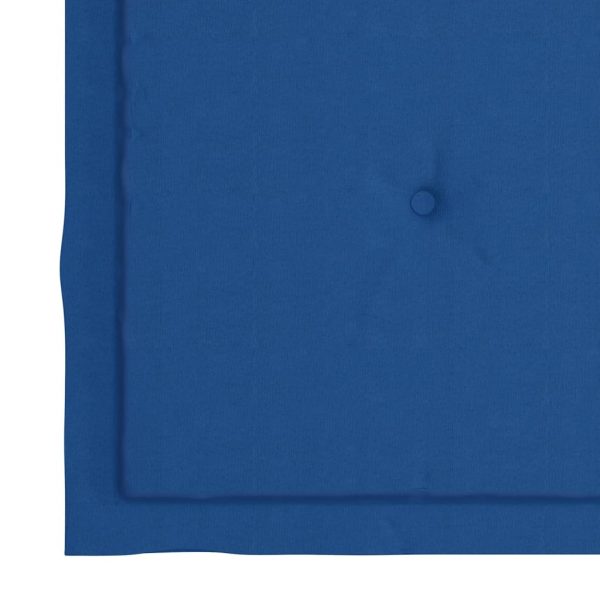 Cadeiras de jardim c/ almofadões azul real 8 pcs teca maciça - Image 8
