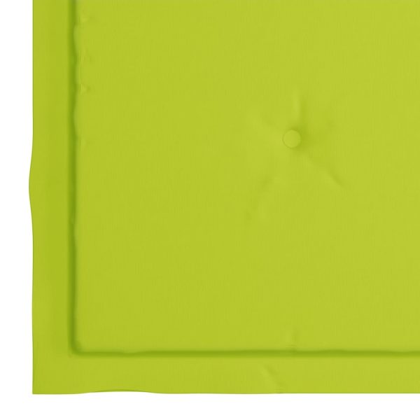 Cadeiras de jardim almofadões verde brilhante 8 pcs teca maciça - Image 8