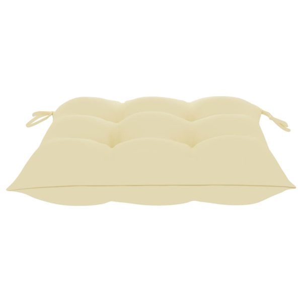 Cadeiras de jardim c/ almofadões branco nata 8 pcs teca maciça - Image 10
