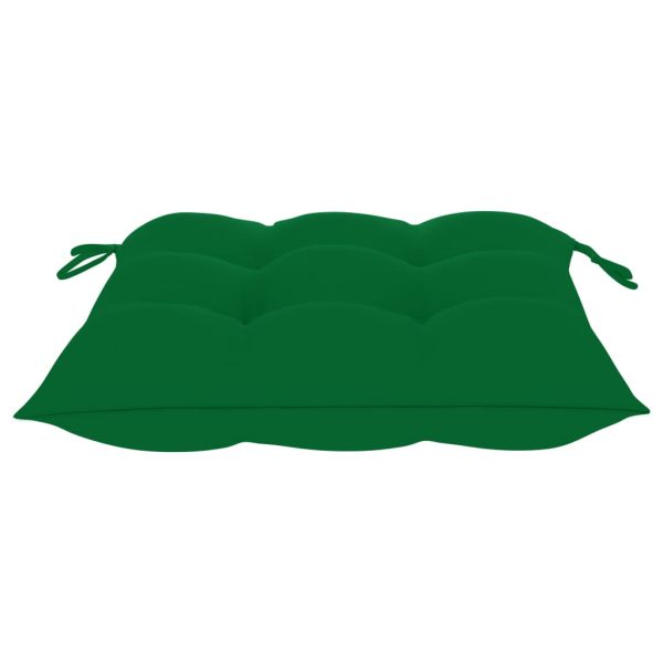 Cadeiras de jardim c/ almofadões verdes 8 pcs teca maciça - Image 10