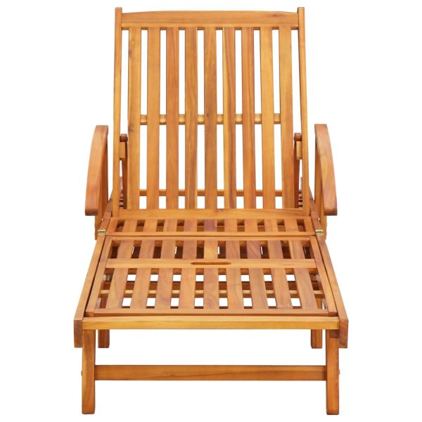 Espreguiçadeiras com mesa e almofadões 2 pcs acácia maciça - Image 3