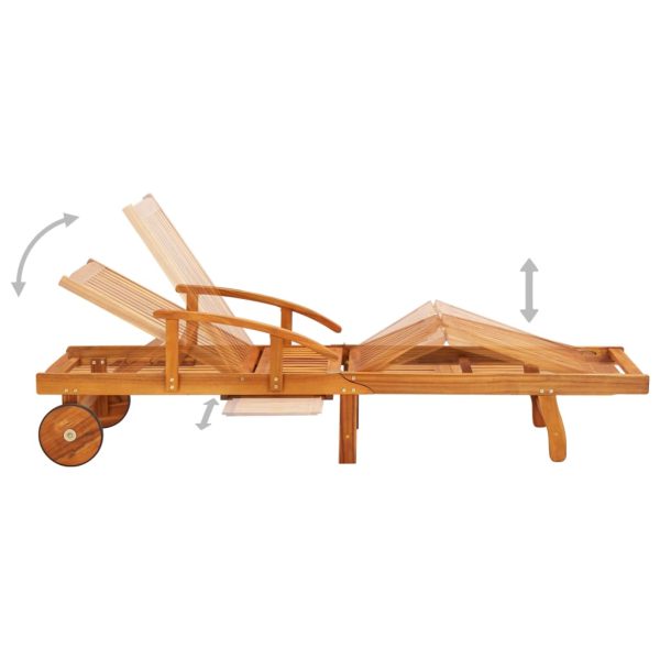 Espreguiçadeiras com mesa e almofadões 2 pcs acácia maciça - Image 5