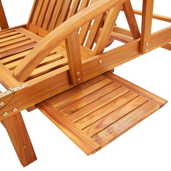 Espreguiçadeiras com mesa e almofadões 2 pcs acácia maciça - Image 6