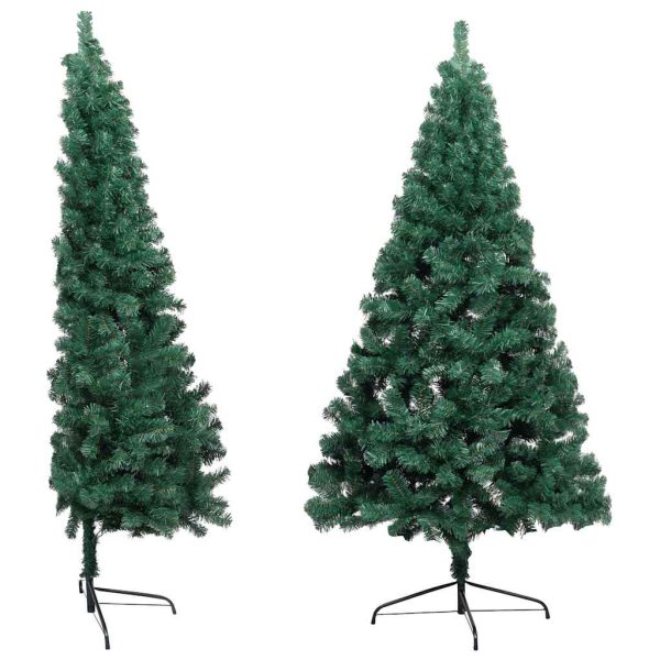 Meia árvore Natal artificial pré-iluminada c/ bolas verde - Image 3