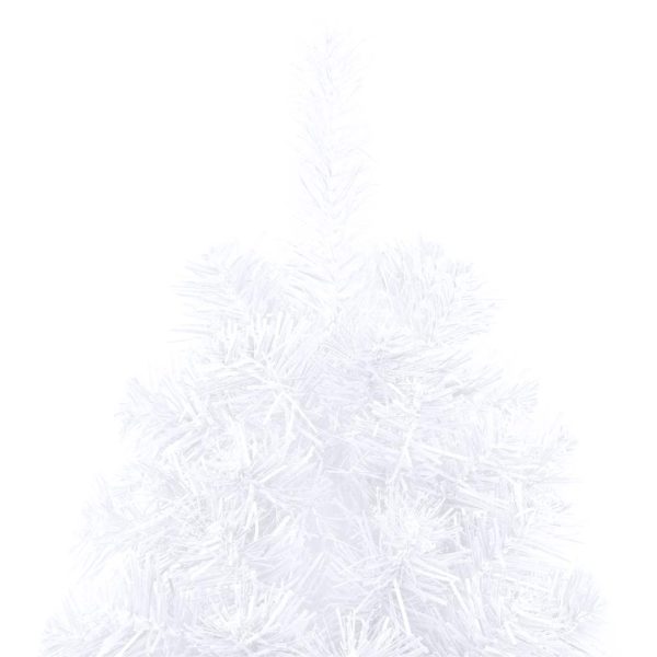 Meia árvore Natal artificial pré-iluminada c/ bolas branco - Image 8