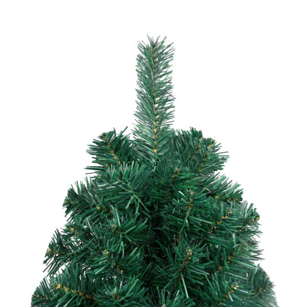 Meia árvore Natal artificial pré-iluminada c/ bolas verde - Image 7