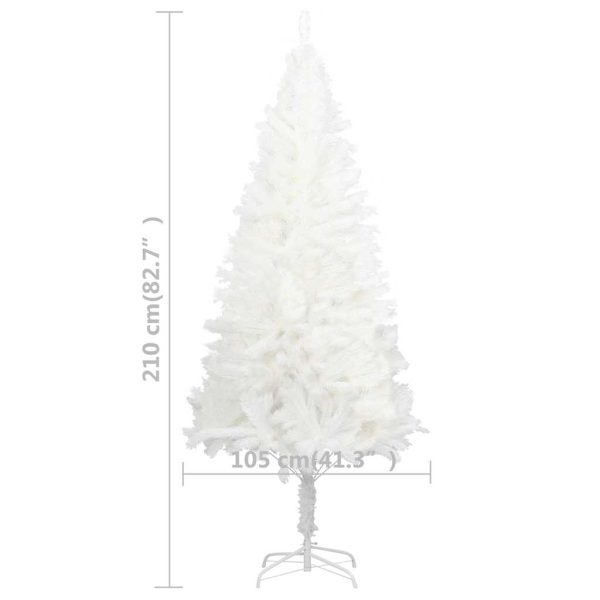 Árvore Natal artificial pré-iluminada c/ bolas 210 cm branco - Image 10