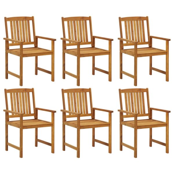 Cadeiras de jardim com almofadões 6 pcs acácia maciça - Image 3