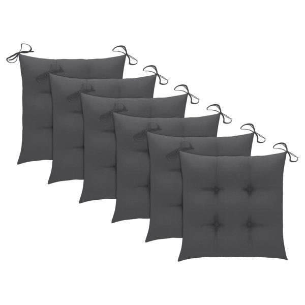 Cadeiras de jardim com almofadões 6 pcs acácia maciça - Image 5