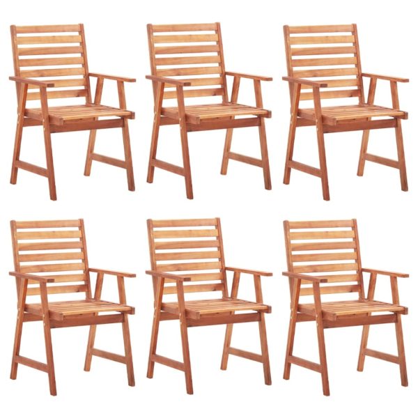 Cadeiras de jantar p/ jardim 6 pcs c/ almofadões acácia maciça - Image 2
