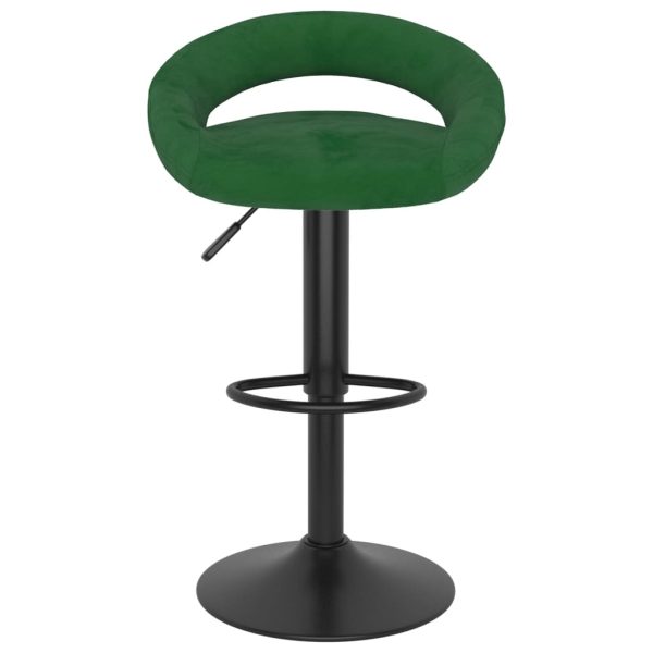 vidaXL Bancos de bar 2 pcs veludo verde-escuro - Image 3