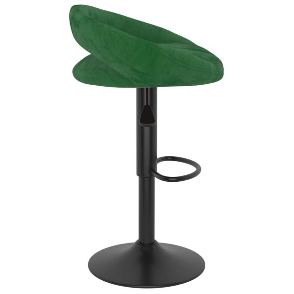 vidaXL Bancos de bar 2 pcs veludo verde-escuro - Image 4