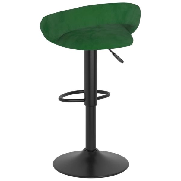 vidaXL Bancos de bar 2 pcs veludo verde-escuro - Image 5