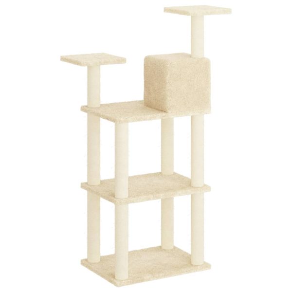 Árvore para gatos c/ postes arranhadores sisal 119 cm cor creme - Image 5