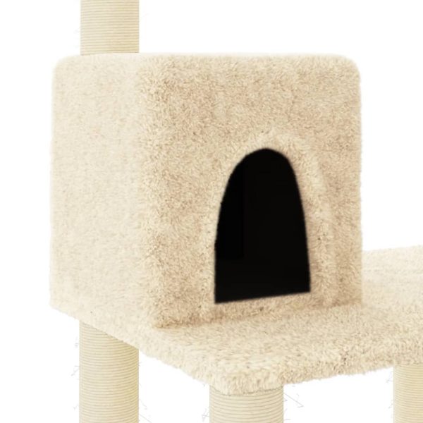 Árvore para gatos c/ postes arranhadores sisal 119 cm cor creme - Image 6