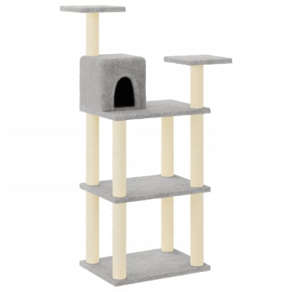 Árvore p/ gatos c/ postes arranhadores sisal 119 cm cinza-claro - Image 2
