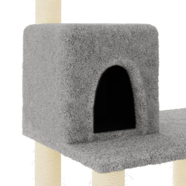 Árvore p/ gatos c/ postes arranhadores sisal 119 cm cinza-claro - Image 6