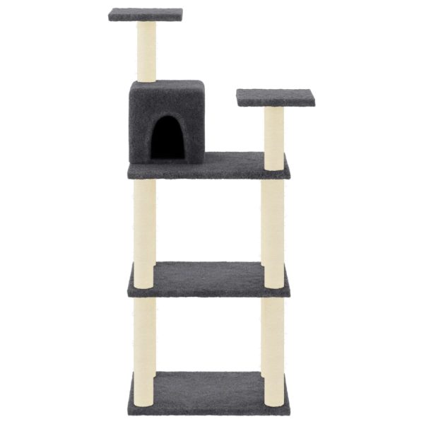 Árvore p/ gatos c/ postes arranhadores sisal 119cm cinza-escuro - Image 3