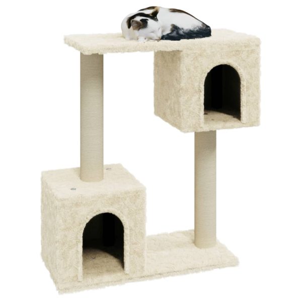 Árvore para gatos c/ postes arranhadores sisal 60 cm cor creme - Image 3