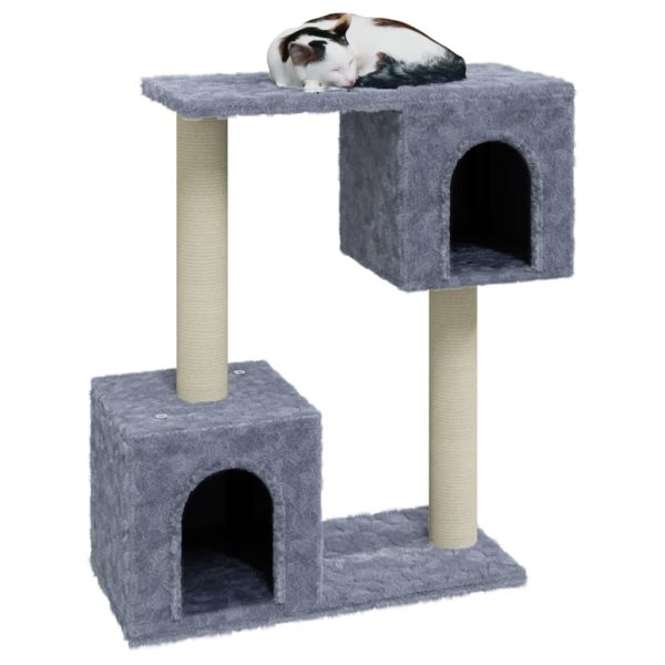 Árvore p/ gatos c/ postes arranhadores sisal 60 cm cinza-claro - Image 3