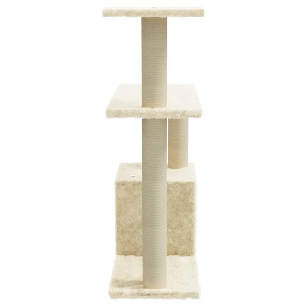 Árvore para gatos c/ postes arranhadores sisal 70 cm cor creme - Image 4
