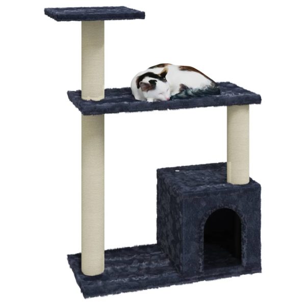 Árvore p/ gatos c/ postes arranhadores sisal 70 cm cinza-escuro - Image 3