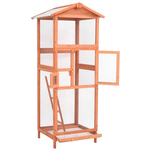 Gaiola para pássaros 68x62x166 cm madeira de abeto maciça - Image 2