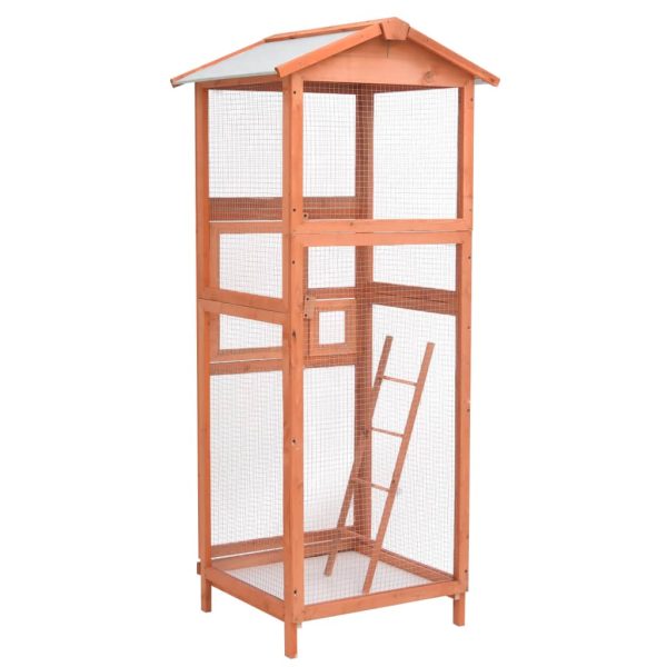 Gaiola para pássaros 68x62x166 cm madeira de abeto maciça - Image 3