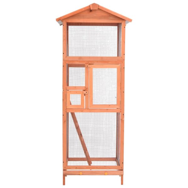 Gaiola para pássaros 68x62x166 cm madeira de abeto maciça - Image 5