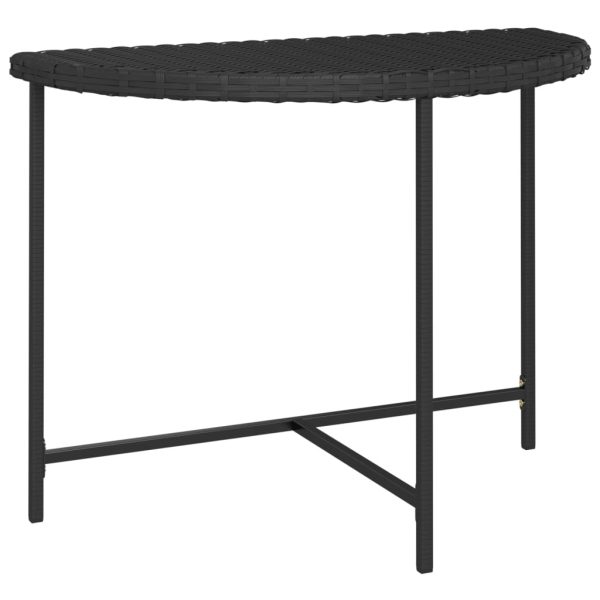 Mesa de jardim 100x50x75 cm vime PE preto - Image 2
