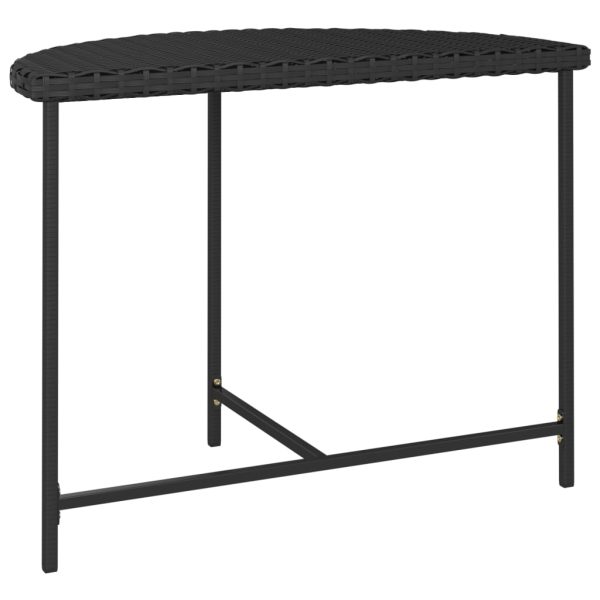 Mesa de jardim 100x50x75 cm vime PE preto - Image 3