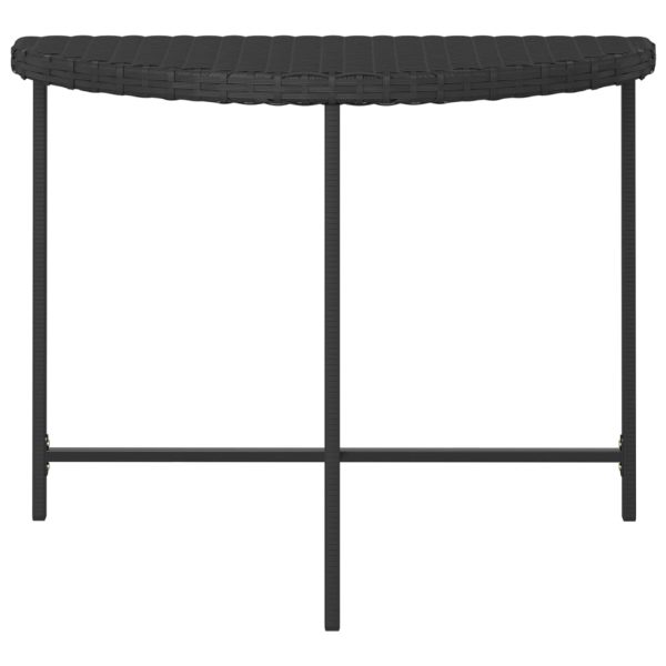 Mesa de jardim 100x50x75 cm vime PE preto - Image 4