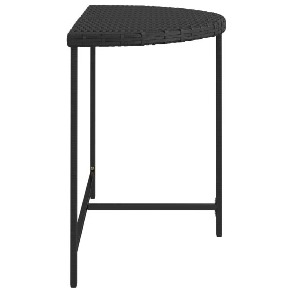 Mesa de jardim 100x50x75 cm vime PE preto - Image 5
