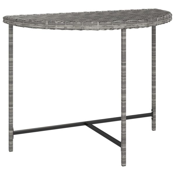 Mesa de jardim 100x50x75 cm vime PE cinzento - Image 2