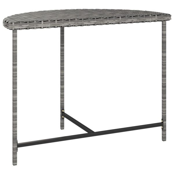 Mesa de jardim 100x50x75 cm vime PE cinzento - Image 3
